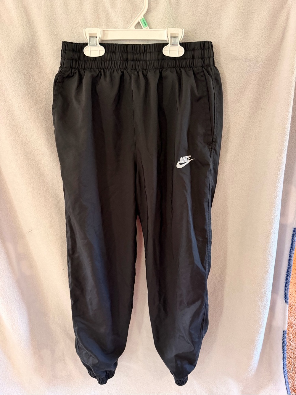 Nike Black Jogger Sweatpants with White Swoosh
